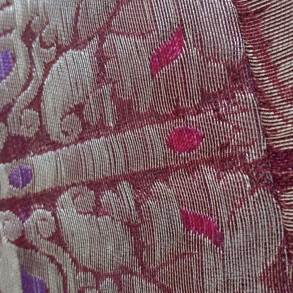 Stunning Silk Purple Metallic Patchwork Batik Pillow Sham from India - Picture 9 of 11